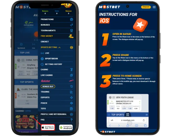 Mostbet download and Install for iOS